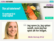 Tablet Screenshot of iformkostdagbog.dk